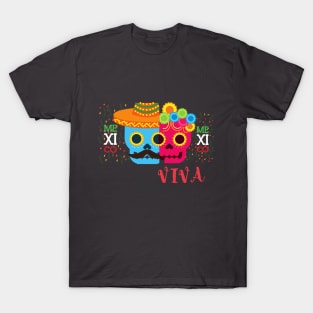 Skulls VIVA LOVE Mexico T-Shirt